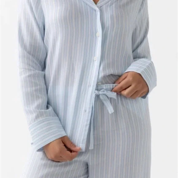 NWT Cozy Earth Long Sleeve Pajama Set (Blue Stripe) - Picture 4 of 5